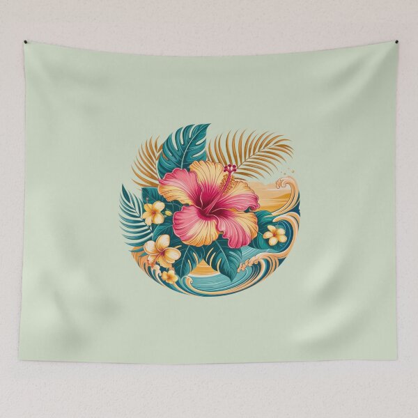 Item preview, Vibrant Tropical Hibiscus Circle designed and sold by VibrArtco.