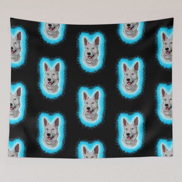 Item preview, White German Shepard Light Blue Paint Splash designed and sold by DawnCatcher20.