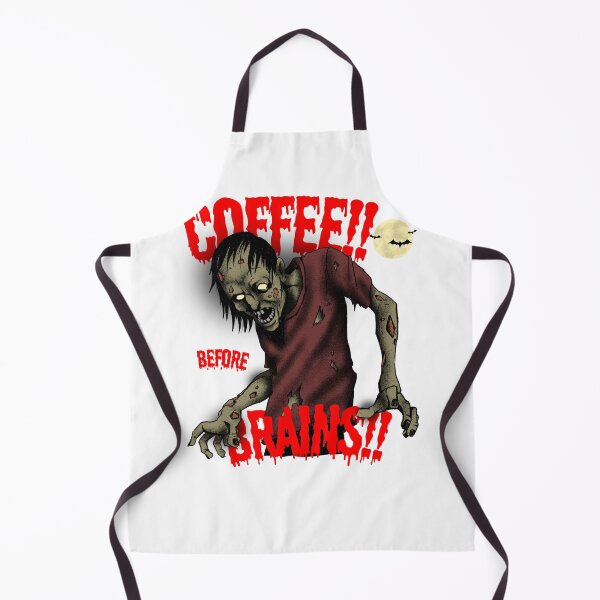 Artikelvorschau, Kaffee vor dem Gehirn – Lustiges Zombie-Kaffee-Halloween-T-Shirt entworfen und verkauft von Vivid Mischief.