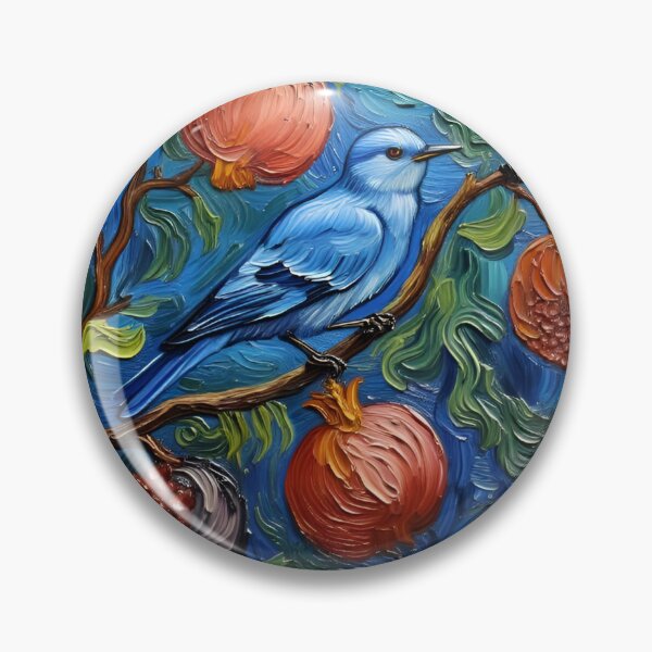 Item preview, Bluebirds with Pomegranates in Las Ramas designed and sold by Ciervo Primavera.
