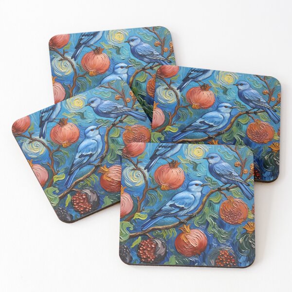 Item preview, Bluebirds with Pomegranates in Las Ramas designed and sold by Ciervo Primavera.