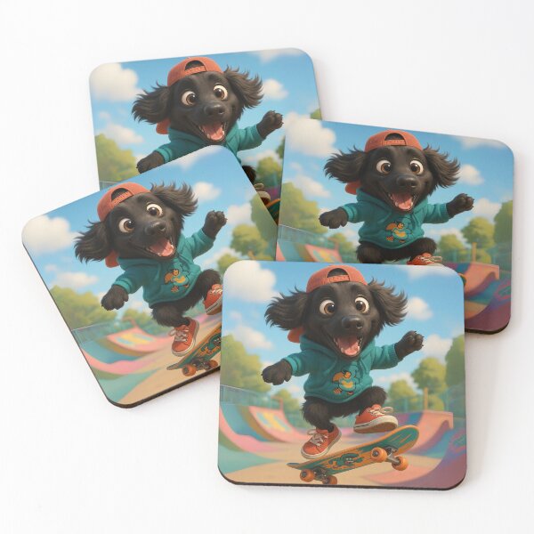 Item preview, Skater Flat-Coated Retriever designed and sold by Sillytoe.