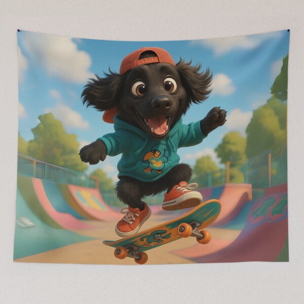 Item preview, Skater Flat-Coated Retriever designed and sold by Sillytoe.