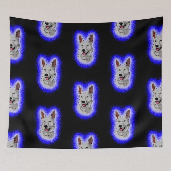 Item preview, White German Shepard Blue Paint Splash designed and sold by DawnCatcher20.