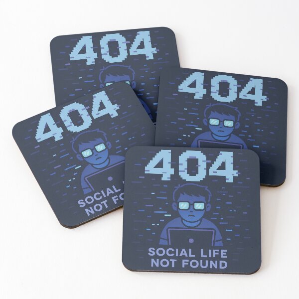 Artikelvorschau, Lustiges Programmierer T-Shirt "404 Social Life Not Found" entworfen und verkauft von Hacktoplasma.