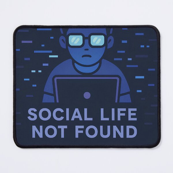 Artikelvorschau, Lustiges Programmierer T-Shirt "404 Social Life Not Found" entworfen und verkauft von Hacktoplasma.