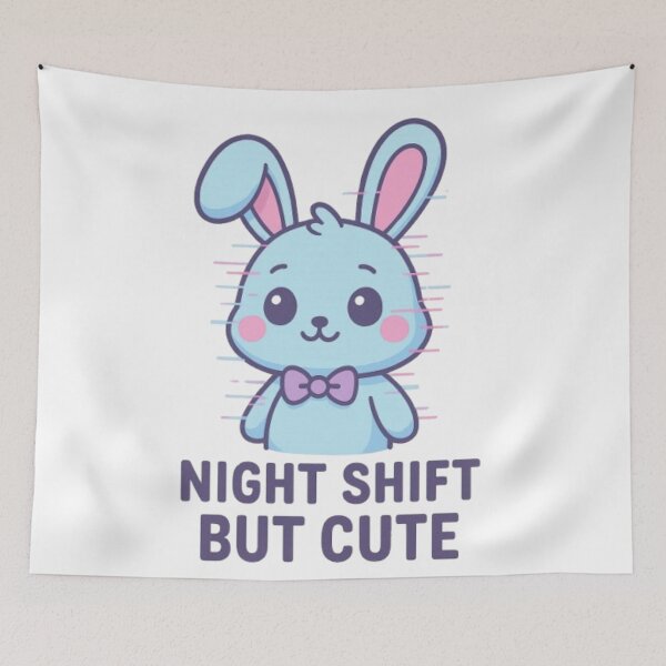 Artikelvorschau, Sticker Kawaii Bunny – Night Shift But Cute – Inspiré du Style Animatronic entworfen und verkauft von MeowLoka ⭐⭐⭐⭐.