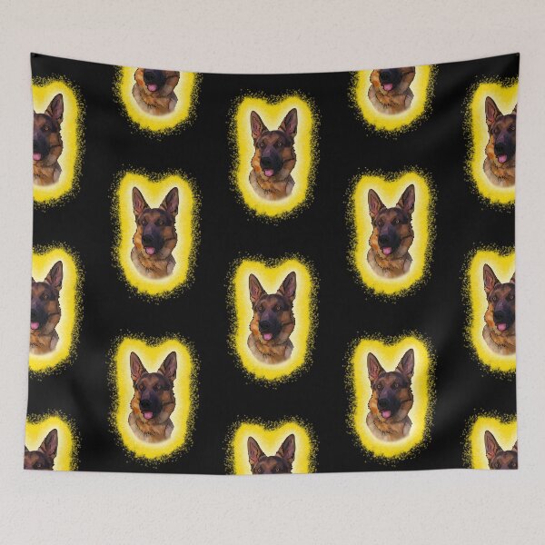 Item preview, black and tan German Shepard yellow Paint Splash designed and sold by DawnCatcher20.