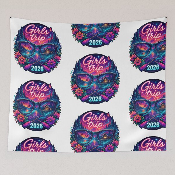 Item preview,  Girls Trip 2026 Sticker – Retro Neon Travel Design designed and sold by CoachEkong.