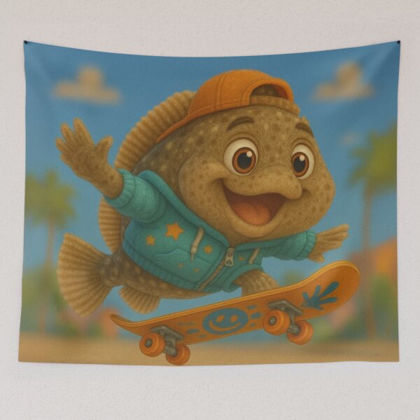 Item preview, Skater Fluke Fish designed and sold by Sillytoe.