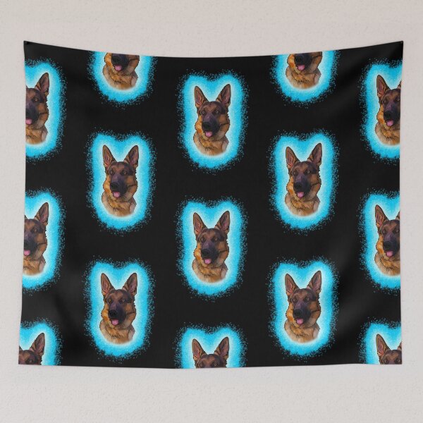 Item preview, black and tan German Shepard Light Blue Paint Splash designed and sold by DawnCatcher20.