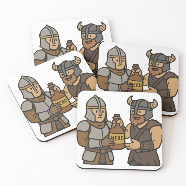Item preview, Hero of Kvatch + Dragonborn Sharing Mead Sticker Design designed and sold by YaldiDesigns.