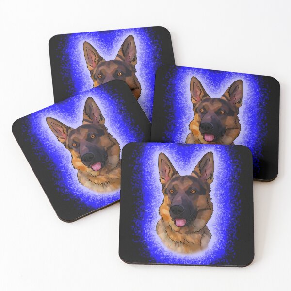 Item preview, black and tan German Shepard Blue Paint Splash designed and sold by DawnCatcher20.