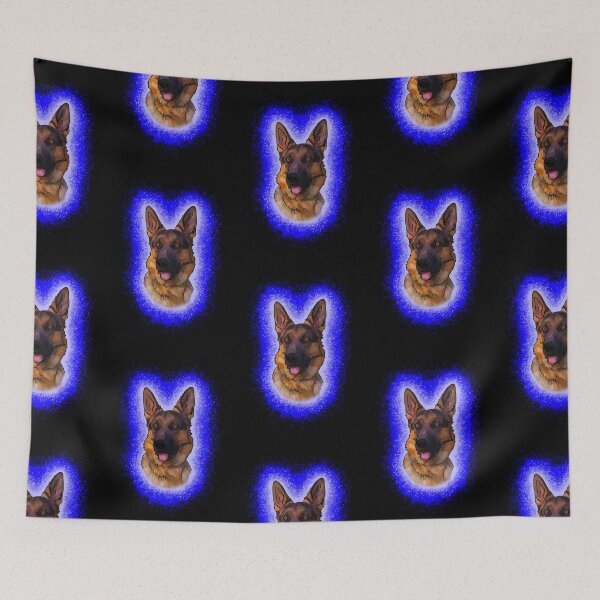 Item preview, black and tan German Shepard Blue Paint Splash designed and sold by DawnCatcher20.