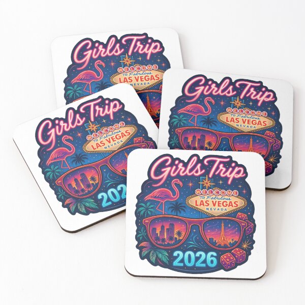 Artikelvorschau, Girls Trip LAS VEGAS 2026 Sticker – Retro Neon Travel Design entworfen und verkauft von CoachEkong.