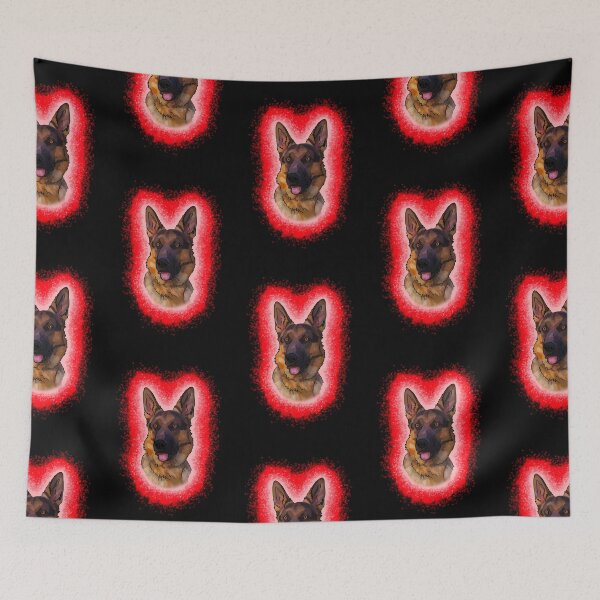 Item preview, black and tan German Shepard Red Paint Splash designed and sold by DawnCatcher20.