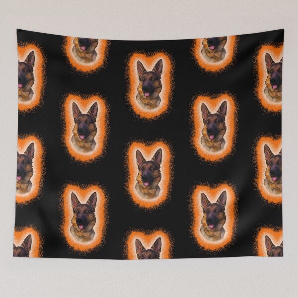 Item preview, black and tan German Shepard Orange Paint Splash designed and sold by DawnCatcher20.