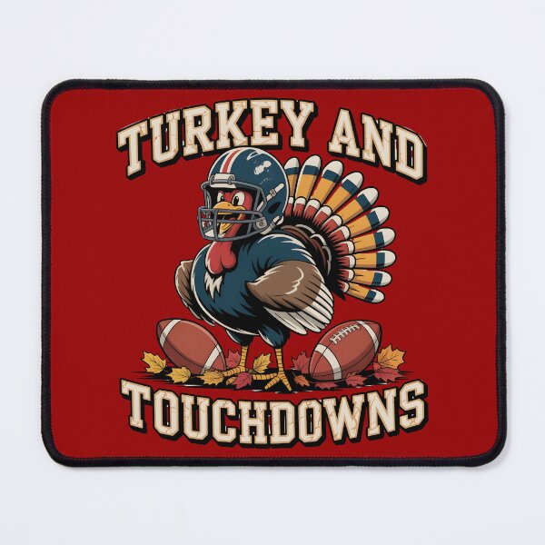 Item preview, Turkey and Touchdowns Funny Thanksgiving Football designed and sold by martindesignden.