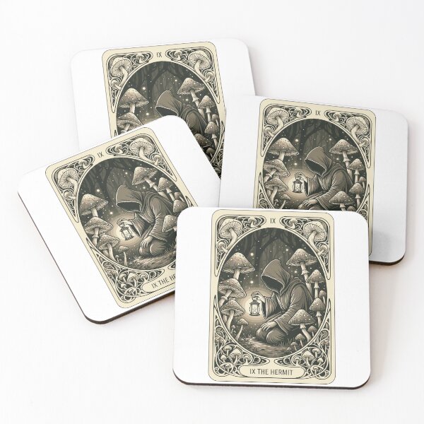 Item preview, The Hermit Tarot Card in a Mushroom Forest designed and sold by NewGenWitchcraft.