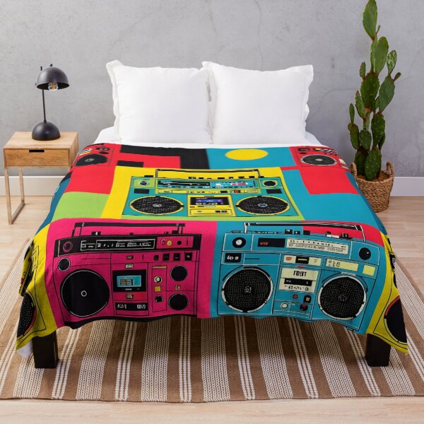 Item preview, Boombox Bauhaus- Retro Boombox Pattern in Bauhaus Pop Art Style designed and sold by WhimsicalThredz.