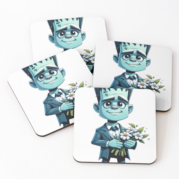 Item preview, Cute Frankenstein with Flowers – Funny Halloween & Geek Gift Design designed and sold by joxprints.