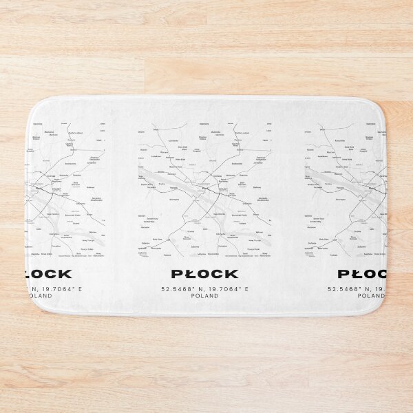 Item preview, Płock Poland Map | Minimalist Black and White City Print designed and sold by RM-Journey.