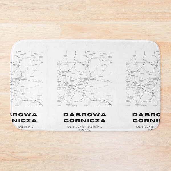 Item preview, Dąbrowa Górnicza Poland Map | Modern Minimalist Black and White Poster designed and sold by RM-Journey.