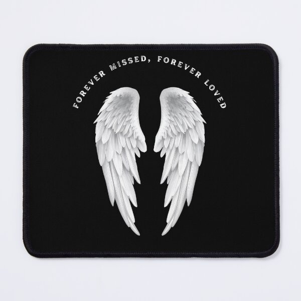 Item preview, Forever Missed Forever Loved Angel Wings Memorial Design – Remembrance Gift (for black items) designed and sold by Yuli Club.