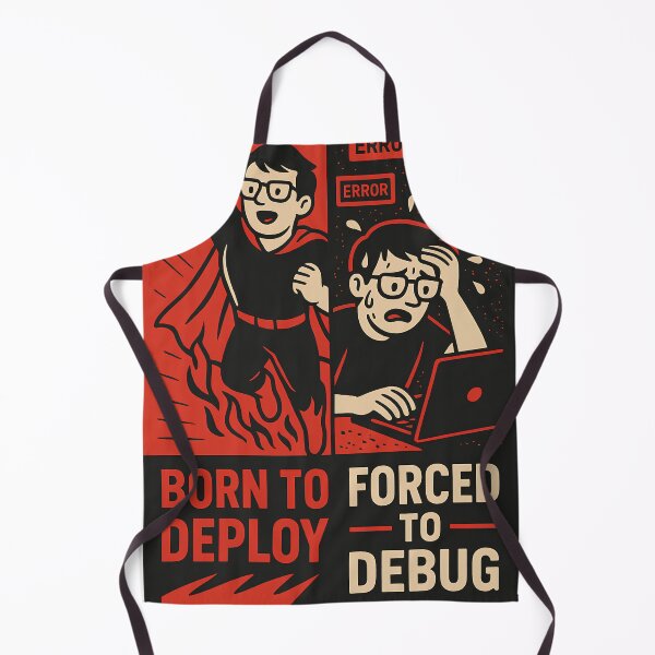Item preview, Funny Programmer T-Shirt "Born to Deploy, Forced to Debug" designed and sold by Hacktoplasma.