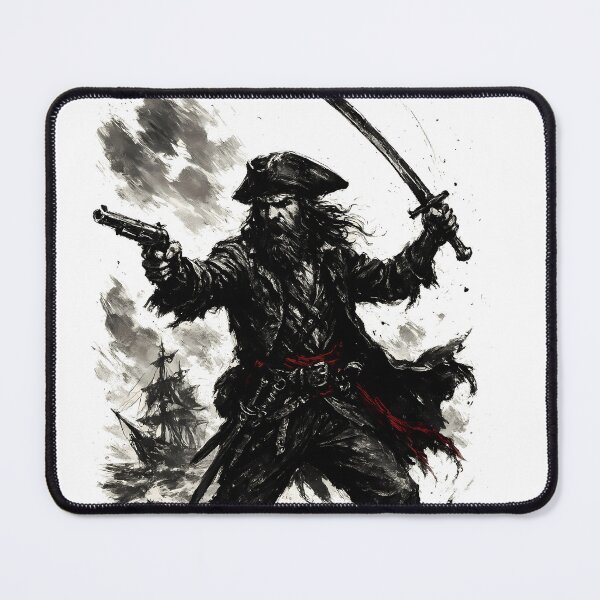 Item preview, Deadly Pirate - Ink Illustration designed and sold by Witan Ink.
