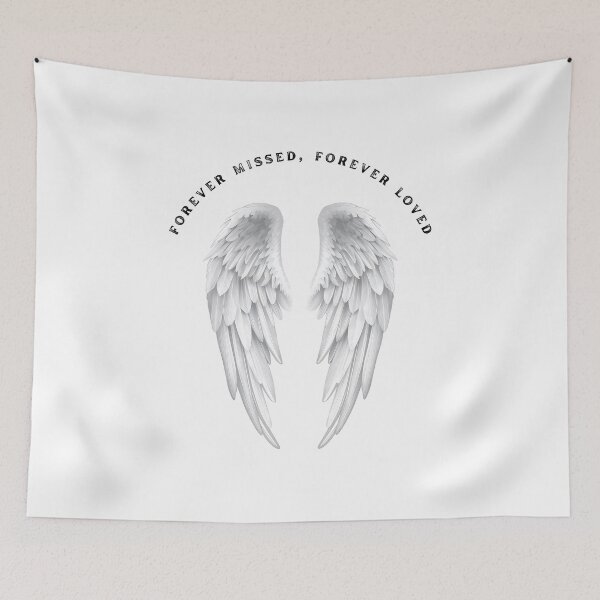 Item preview, Forever Missed Forever Loved Angel Wings Memorial Design – Remembrance Gift designed and sold by Yuli Club.
