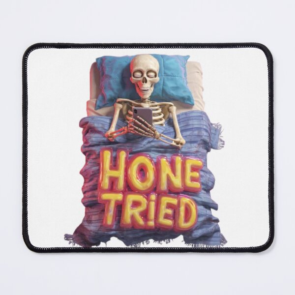 Item preview, Bone Tired Skeleton in Bed | Funny Halloween T-Shirt designed and sold by AlexLineArt.