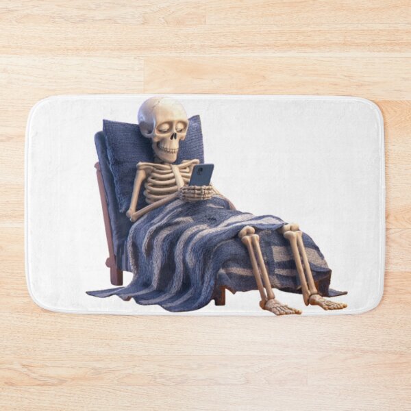 Item preview, Bone Tired | Funny Skeleton with Phone Halloween T-Shirt designed and sold by AlexLineArt.