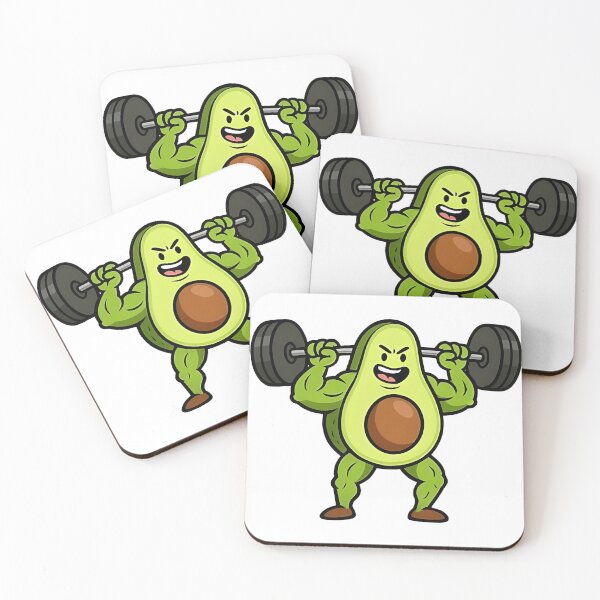 Item preview, Funny Muscular Avocado Gym Cartoon designed and sold by Made-You-Ink.