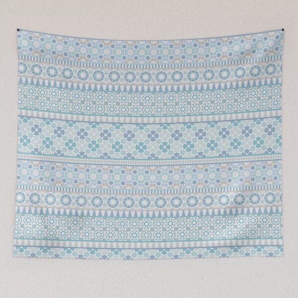 Item preview, Alhambra Tessellations - Pastel blue and grey on white by Cecca Designs designed and sold by Cecca-Designs.