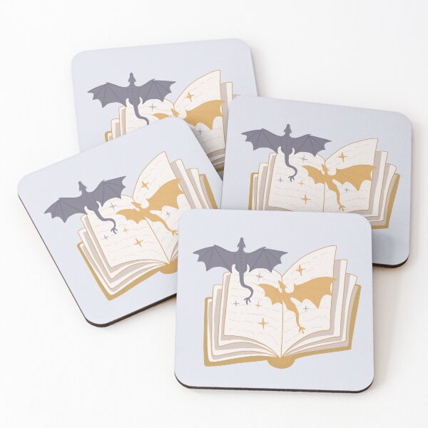 Item preview, Two dragons fly out of a golden book designed and sold by loulou-artifex.