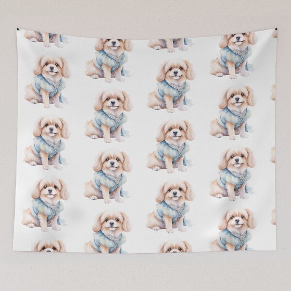 Item preview, Charming Watercolor Dog in Retro Style designed and sold by Victoria Riabov.