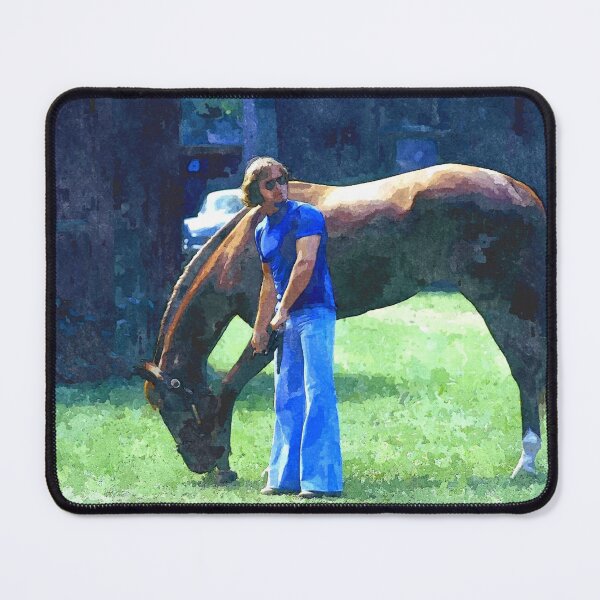 Item preview, C2025 Steve Yellowbear Grazing a Horse at the Barn designed and sold by SteveYellowbear.