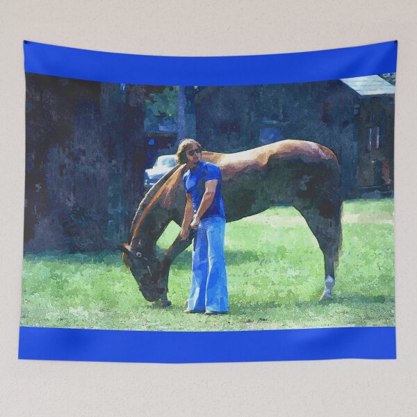 Item preview, C2025 Steve Yellowbear   Grazing a Horse at the Barn  designed and sold by SteveYellowbear.