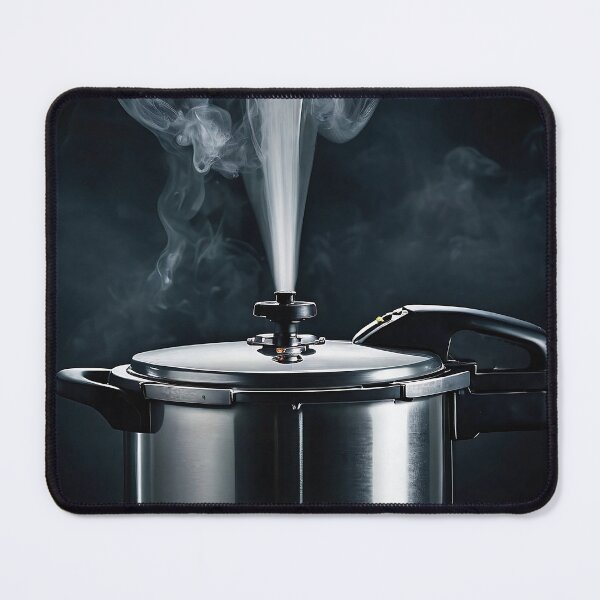 Item preview, Digital Monochromatic Steaming Stainless Steel Pot designed and sold by ShadeScapeArt.