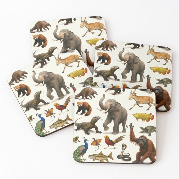 Item preview, Animals of Asia Retro Illustration Chart Scientific Art designed and sold by kakarikihill.