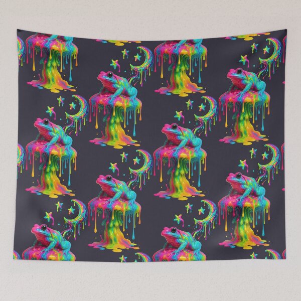 Item preview, Surreal Drippy Frog on a Hallucinogenic Mushroom Trip designed and sold by SHHCreations.