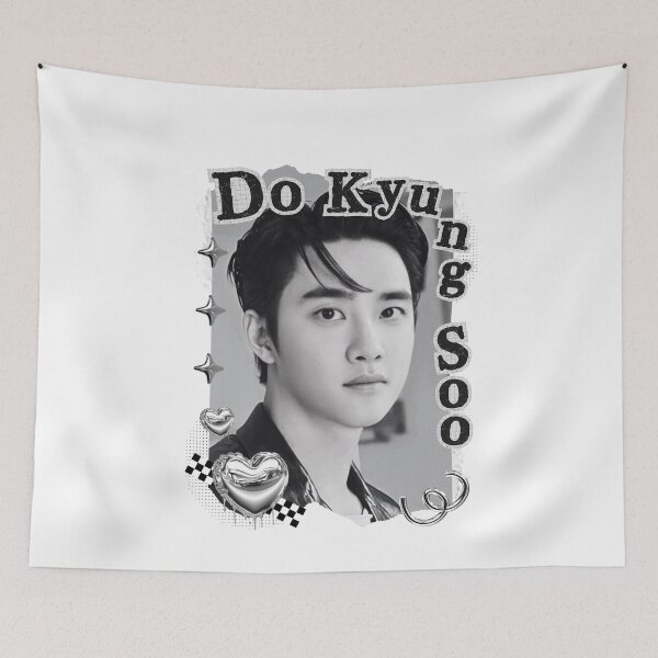 Item preview, Do Kyung-soo (D.O.) Korean Actor Black and White Collage Digital Art Portrait designed and sold by AJUNICE STUDIO.
