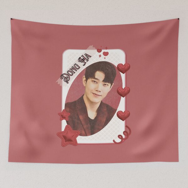 Item preview, Dong Ha Korean Actor Card Red Aesthetic Collage Design designed and sold by AJUNICE STUDIO.