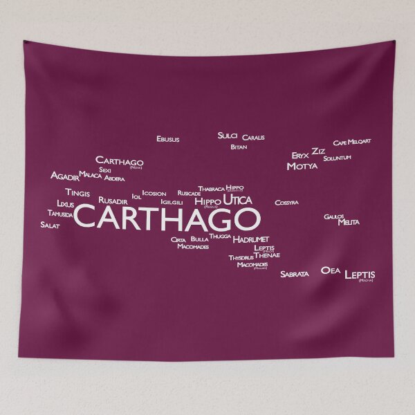 Item preview, Carthagian Cities Word Map [White + Latin] designed and sold by jorellaf.