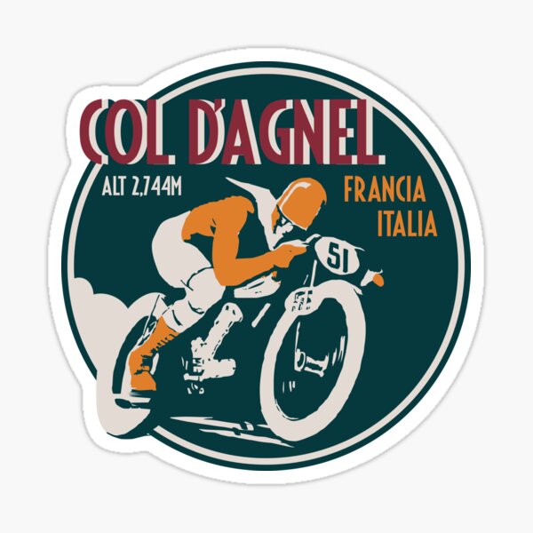 Item preview, Col d'Agnel  Motorcycle T-Shirt + Sticker Design - Route des Grandes Alpes designed and sold by ROADTROOPER.