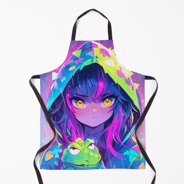 Item preview, Neon Rain Anime Girl with Gator designed and sold by bubblegoth.