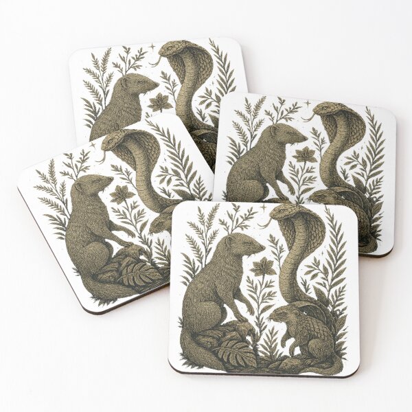 Item preview, Jungle Mongoose Cobra & Pangolin Design Retro Botanical Wildlife Art Vintage Style Wild Animal Print Nature Lover Gift  designed and sold by LOWKEY LEGENDARY APPAREL™.