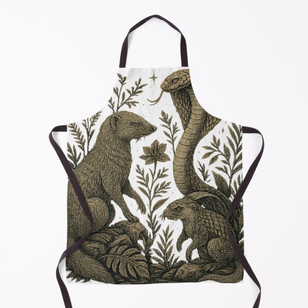 Item preview, Jungle Mongoose Cobra & Pangolin Design Retro Botanical Wildlife Art Vintage Style Wild Animal Print Nature Lover Gift designed and sold by LOWKEY LEGENDARY APPAREL™.