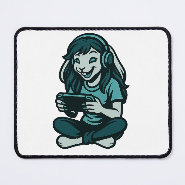Item preview, Gamer Bunny Girl with Console – Furry Retro Vibes designed and sold by CaliLuminos.